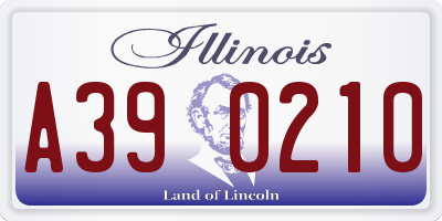 IL license plate A390210