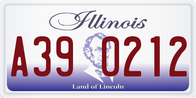 IL license plate A390212