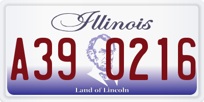 IL license plate A390216