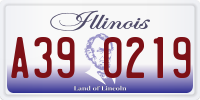 IL license plate A390219