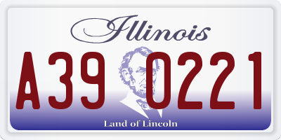 IL license plate A390221