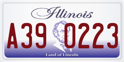 IL license plate A390223