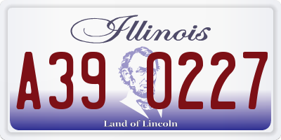 IL license plate A390227