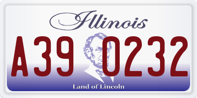 IL license plate A390232