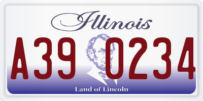 IL license plate A390234