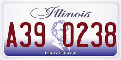IL license plate A390238