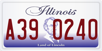 IL license plate A390240