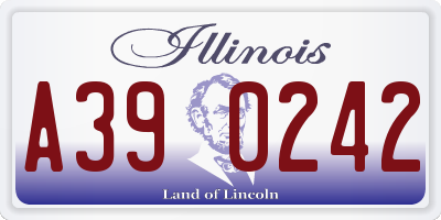 IL license plate A390242