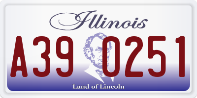 IL license plate A390251