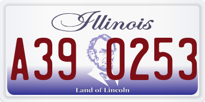 IL license plate A390253