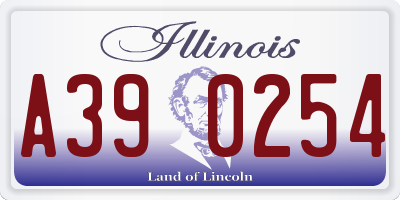 IL license plate A390254