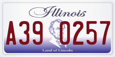 IL license plate A390257