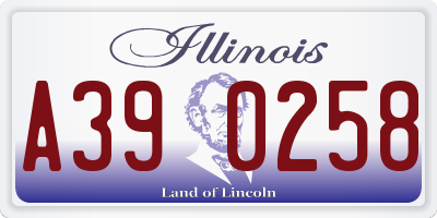 IL license plate A390258