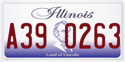 IL license plate A390263