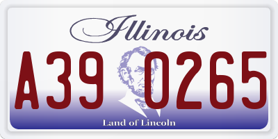 IL license plate A390265