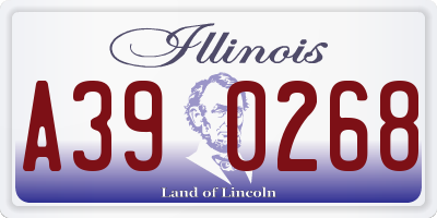 IL license plate A390268