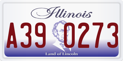 IL license plate A390273