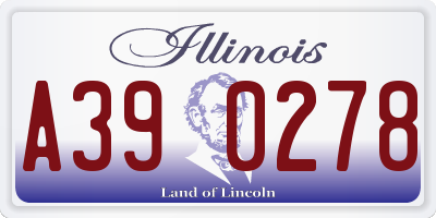 IL license plate A390278