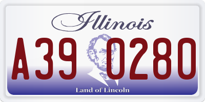 IL license plate A390280