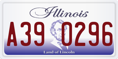 IL license plate A390296