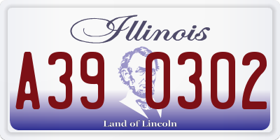 IL license plate A390302