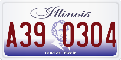 IL license plate A390304