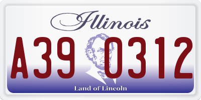 IL license plate A390312