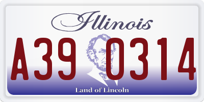 IL license plate A390314