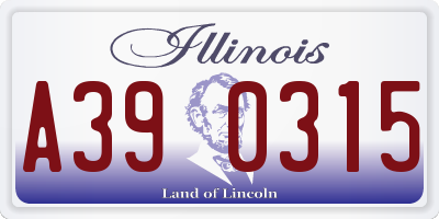 IL license plate A390315