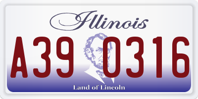 IL license plate A390316