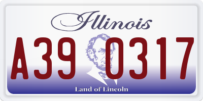 IL license plate A390317