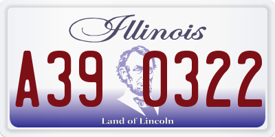 IL license plate A390322