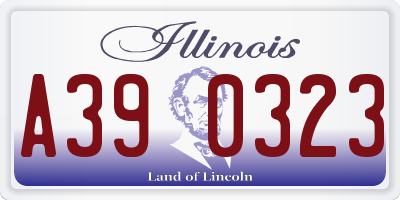 IL license plate A390323