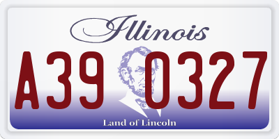 IL license plate A390327