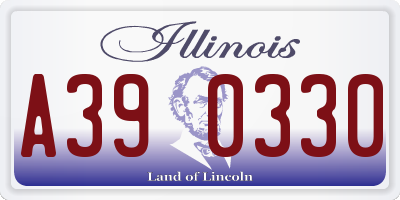 IL license plate A390330
