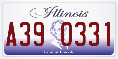 IL license plate A390331