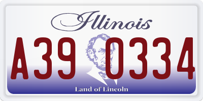 IL license plate A390334