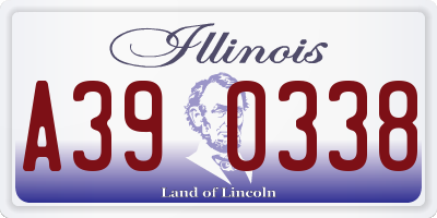 IL license plate A390338
