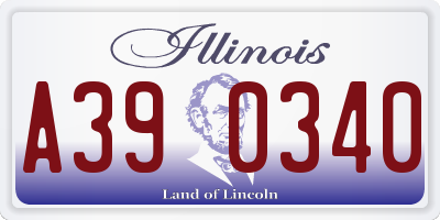 IL license plate A390340