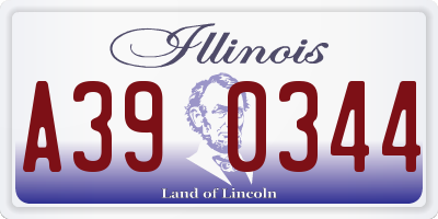 IL license plate A390344
