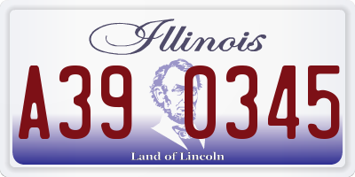 IL license plate A390345