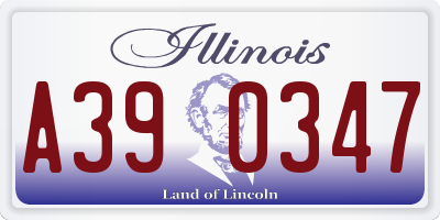 IL license plate A390347