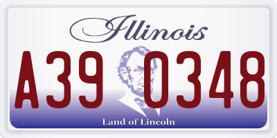 IL license plate A390348