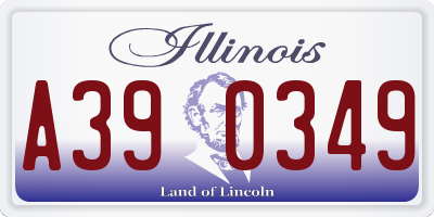 IL license plate A390349