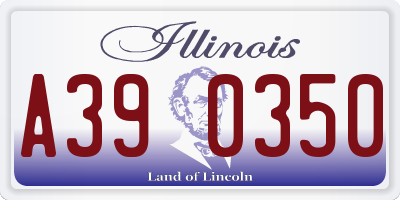 IL license plate A390350