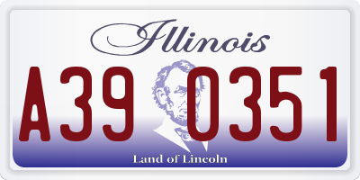 IL license plate A390351