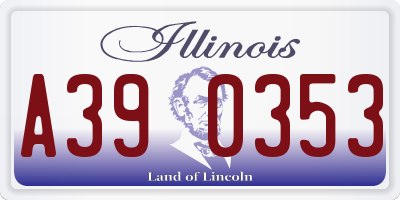 IL license plate A390353