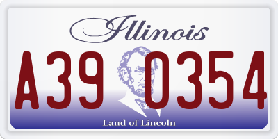 IL license plate A390354