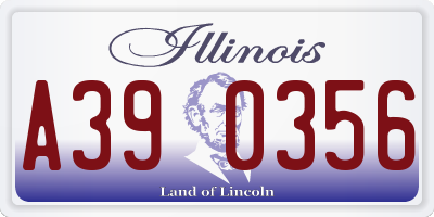 IL license plate A390356