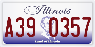 IL license plate A390357